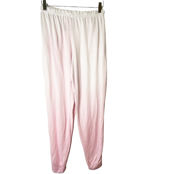 Born Pink White Dip-Dye Hacci Cozy Ombre Soft Lounge Jogger Pants Large - Picture 6 of 8